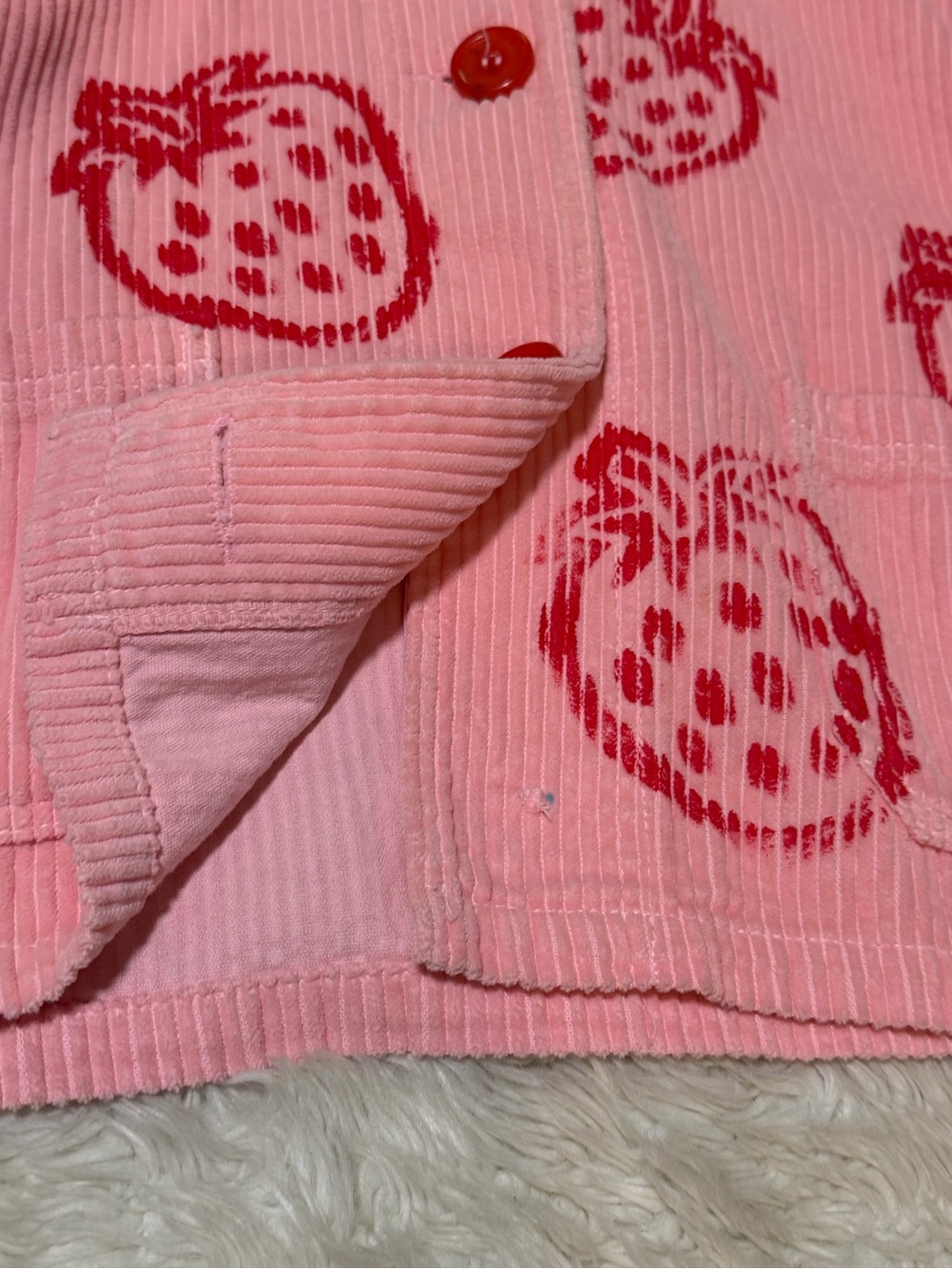 Big Bud Press Strawberry Corduroy Sailor Jacket - Size Medium - Picture 6 of 6